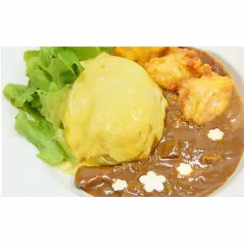 ออมเล็ตไรซ์ซอสแกงกะหรี่ญี่ปุ่นไก่คาราอาเกะ &middot; Omelette Curry Rice Karaage